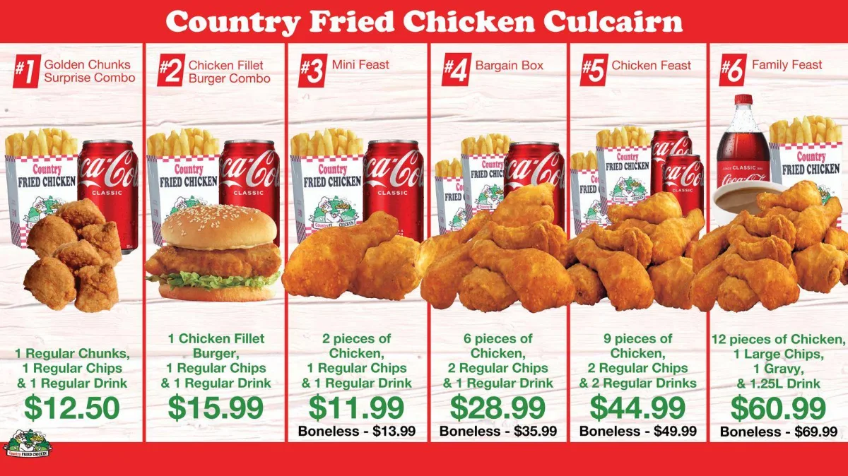 Menu, Country Fried Chicken