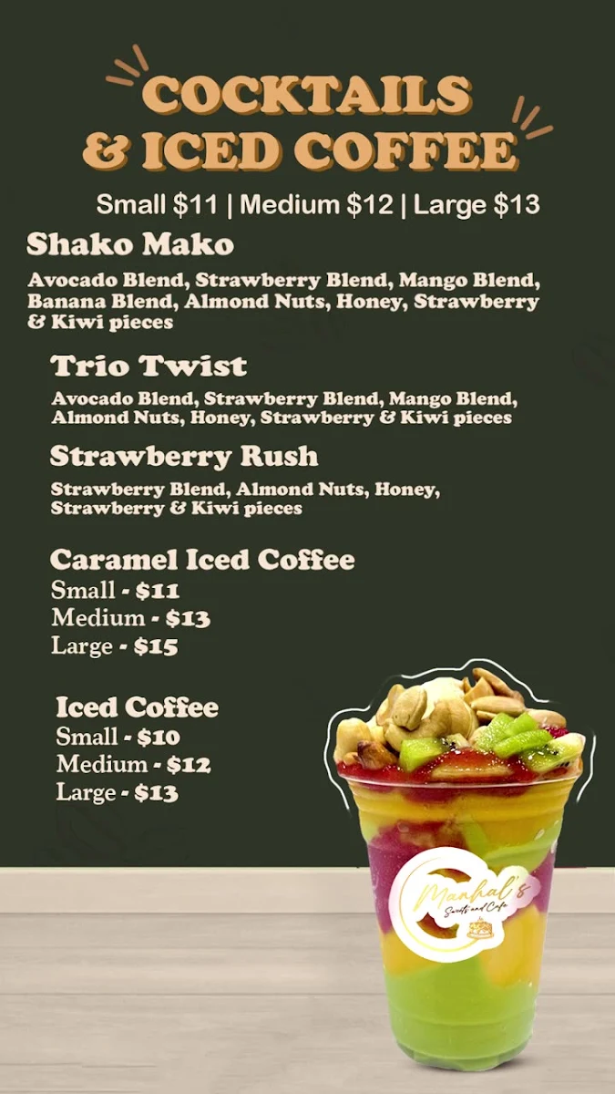 Menu, Manhal's Sweets & Cafe