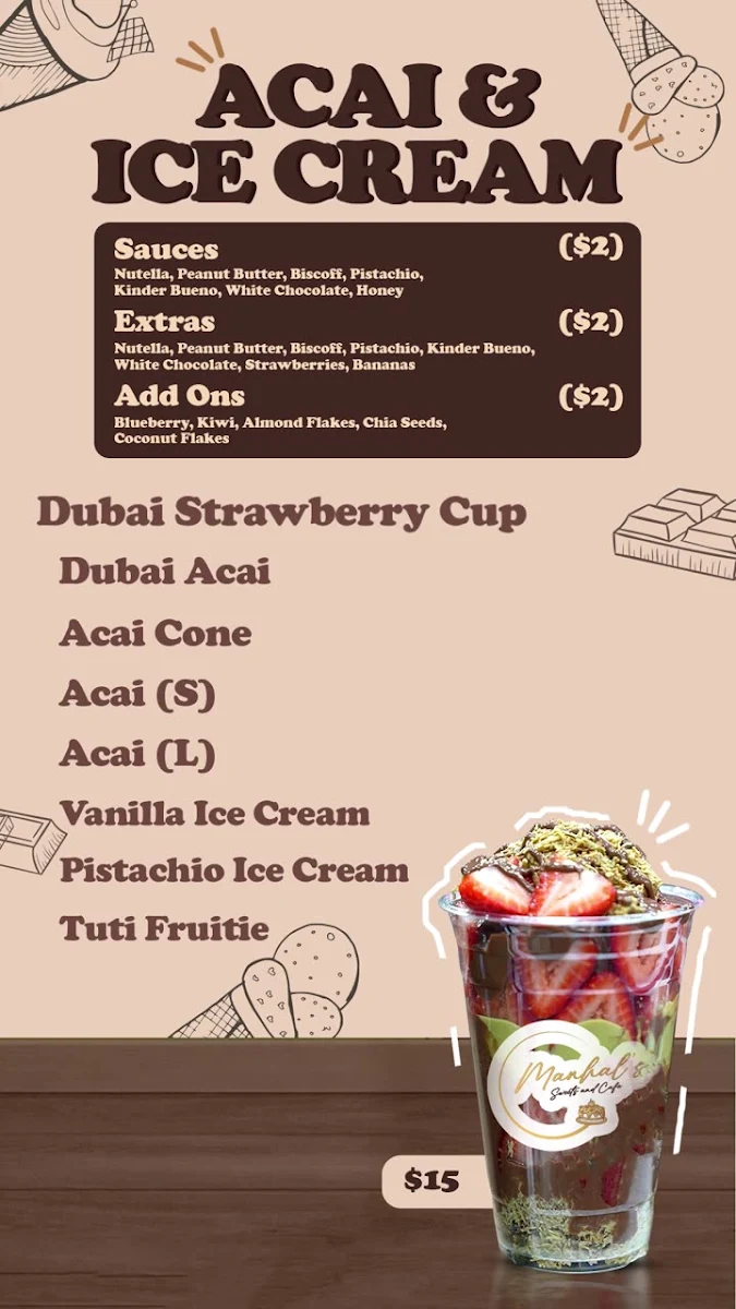 Menu, Manhal's Sweets & Cafe