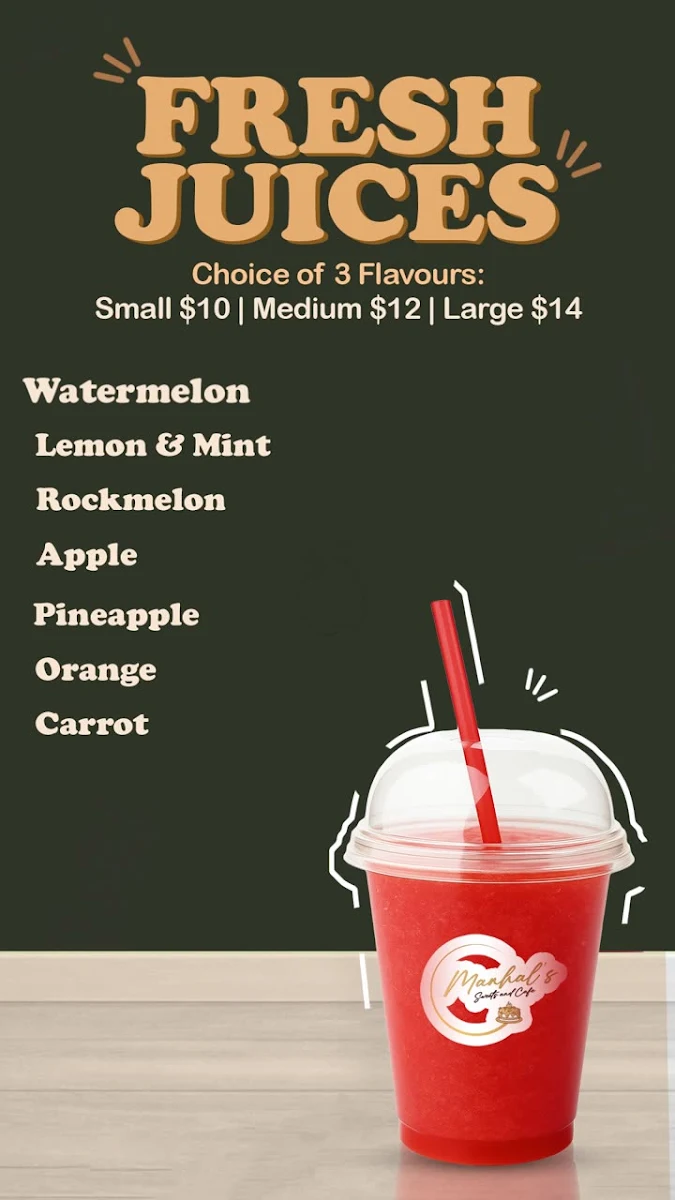 Menu, Manhal's Sweets & Cafe