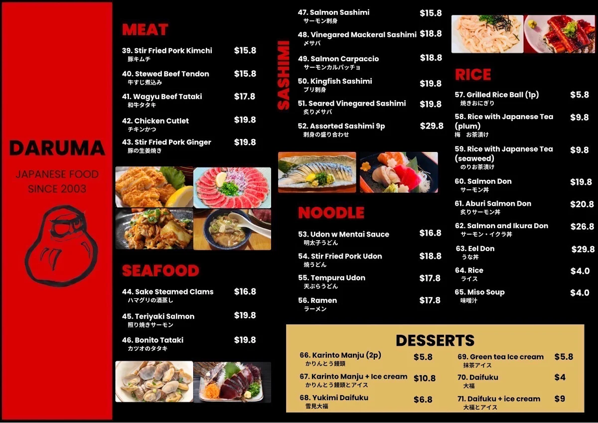 Menu, Daruma