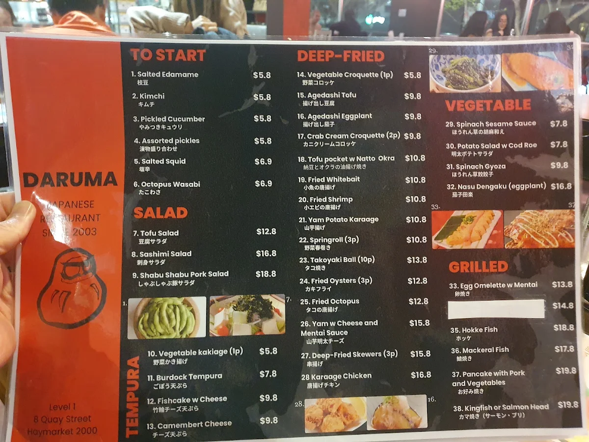Menu, Daruma