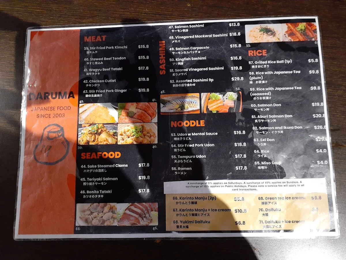 Menu, Daruma