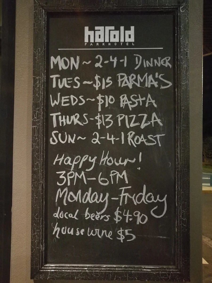 Menu, The Harold