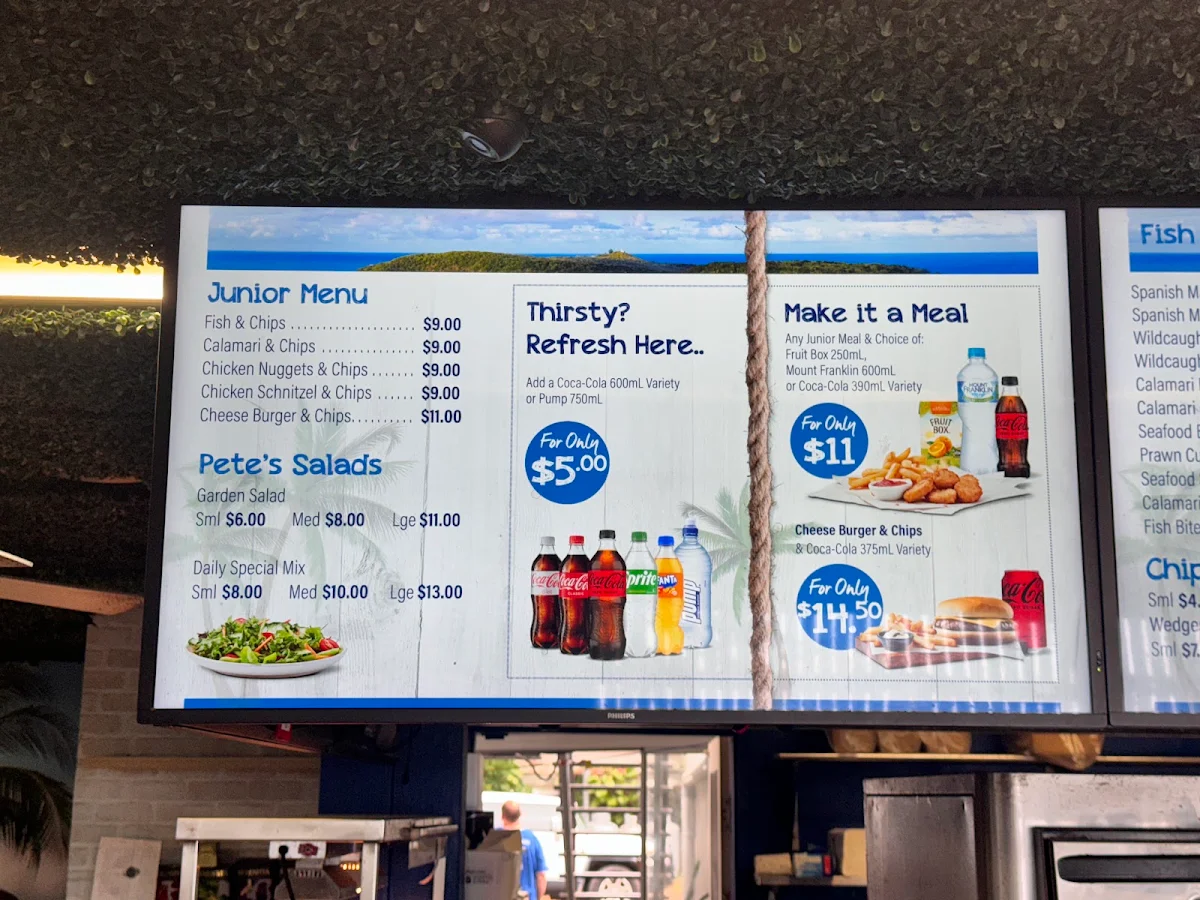 Menu, Pete's Place