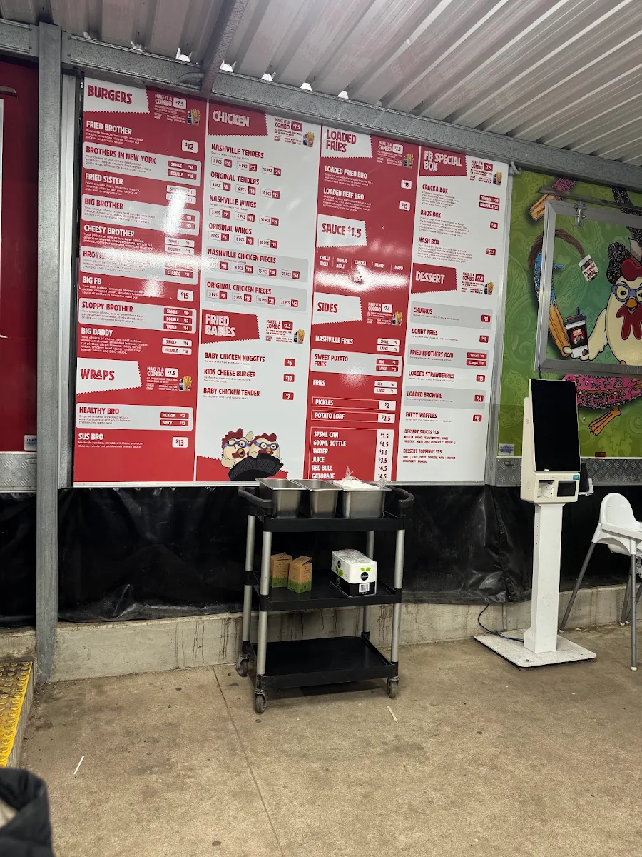 Menu, Fried Brothers Mount Druitt