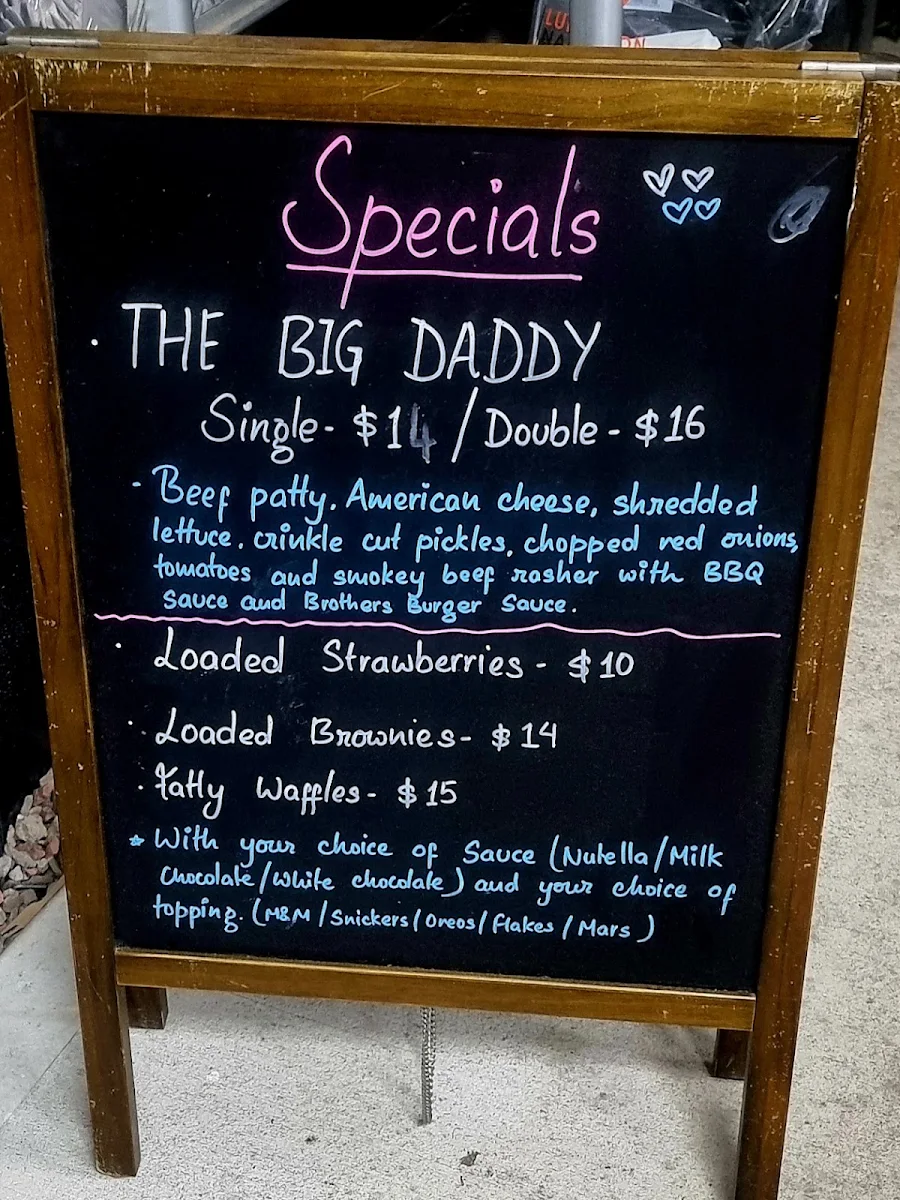 Menu, Fried Brothers Mount Druitt