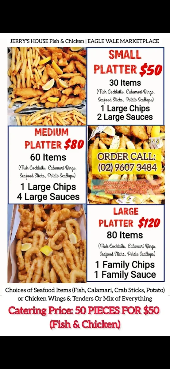 Menu, Jerry's House Fish & Chicken