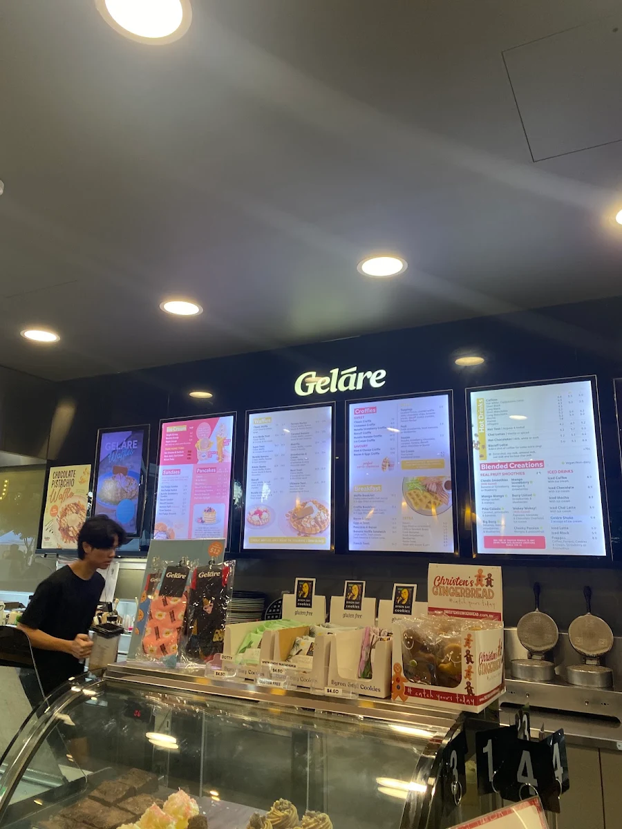 Menu, Geláre South Bank, Brisbane