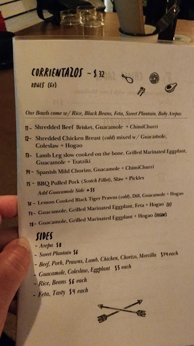 Menu, El Indio Bondi Beach
