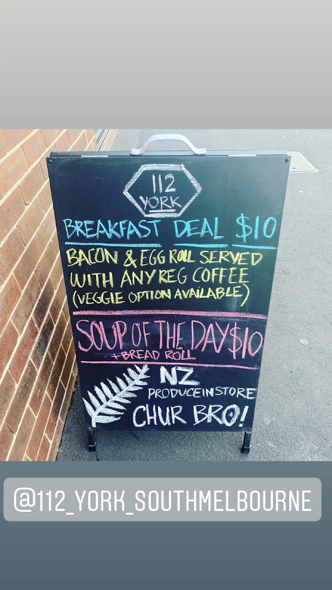 Menu, 112 York