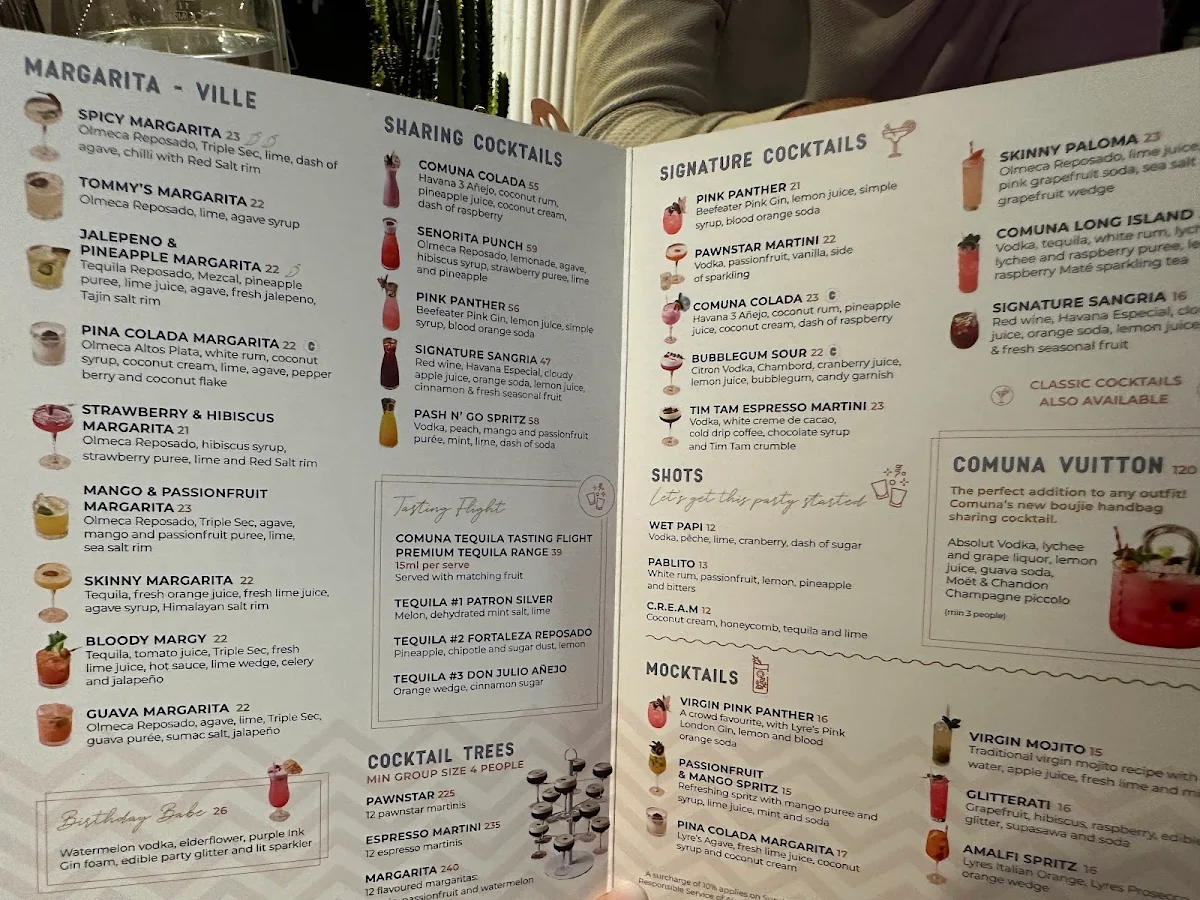 Menu, Comuna Cantina Everton Park
