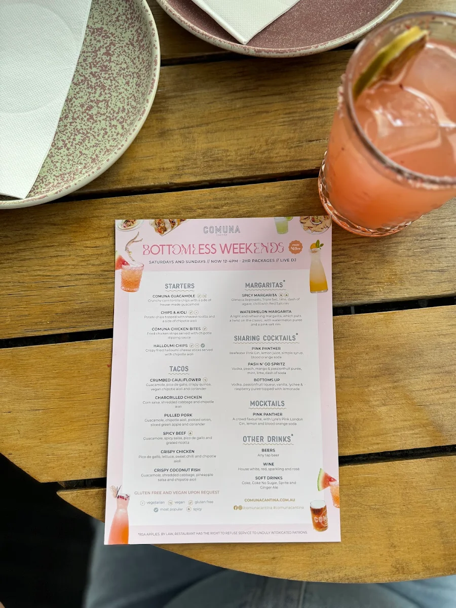 Menu, Comuna Cantina Everton Park