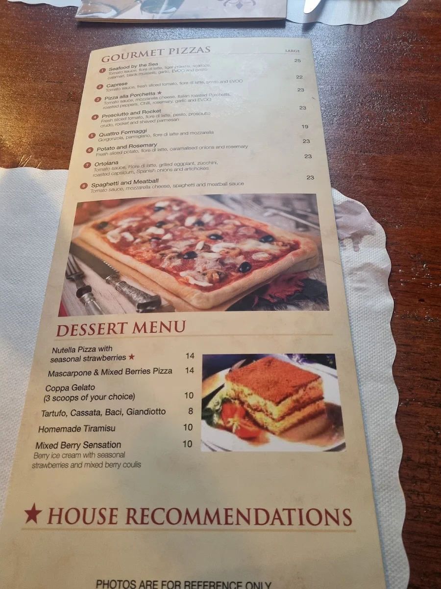 Menu, Royal Standard Hotel