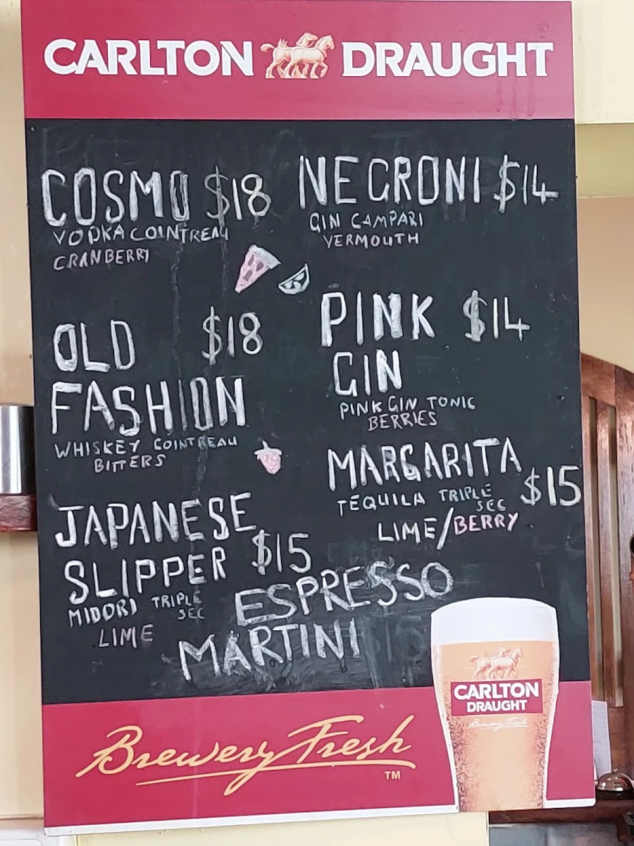 Menu, Royal Standard Hotel