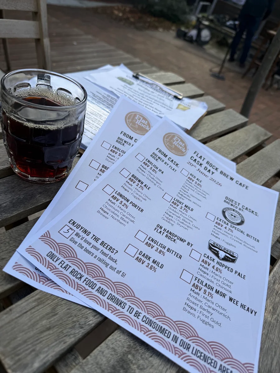 Menu, Flat Rock Brew Cafe