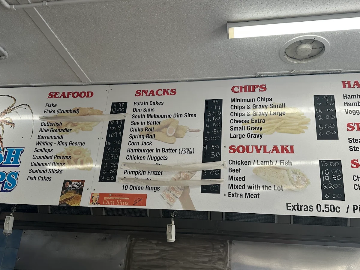 Menu, Six Ways Fish N Chips