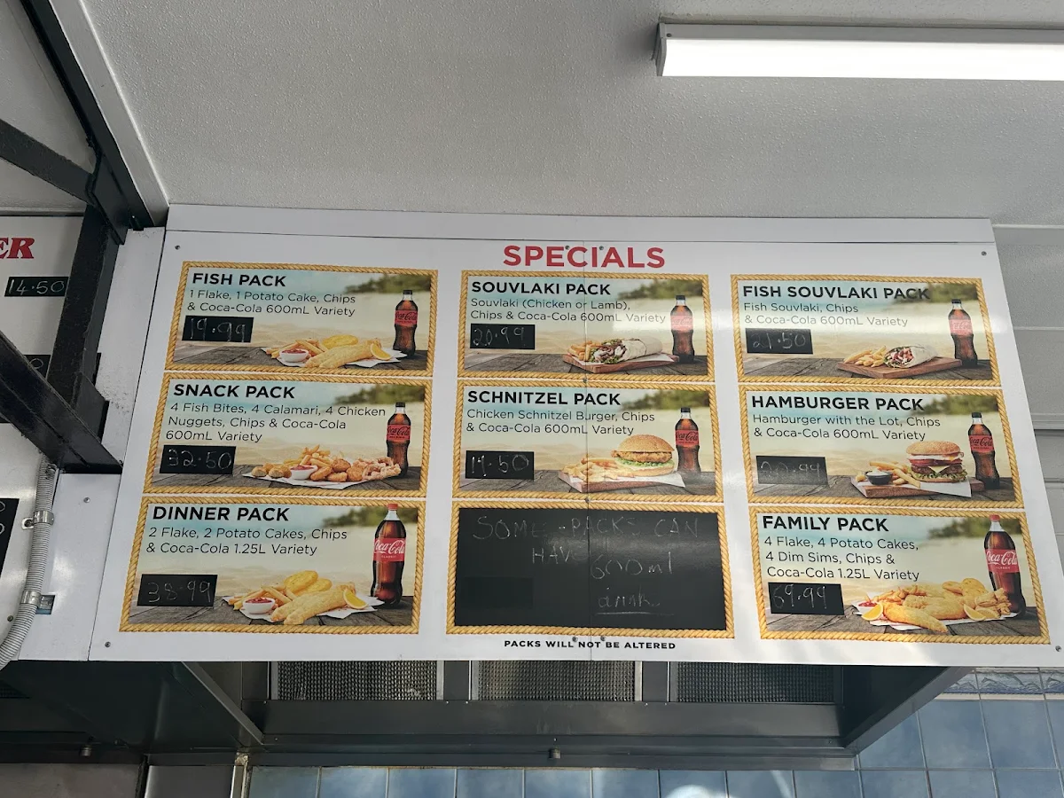 Menu, Six Ways Fish N Chips