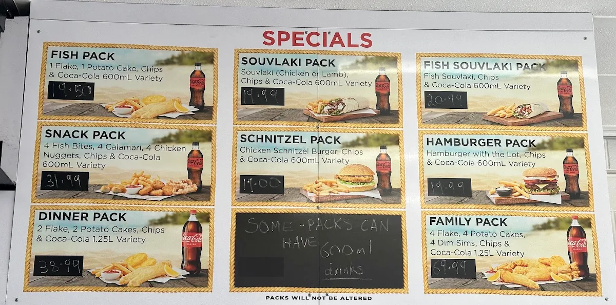 Menu, Six Ways Fish N Chips