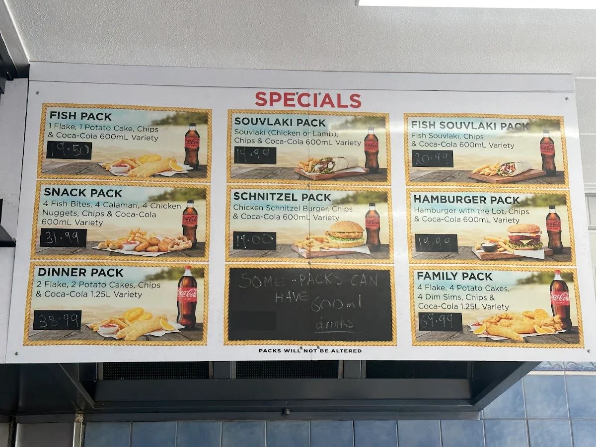 Menu, Six Ways Fish N Chips