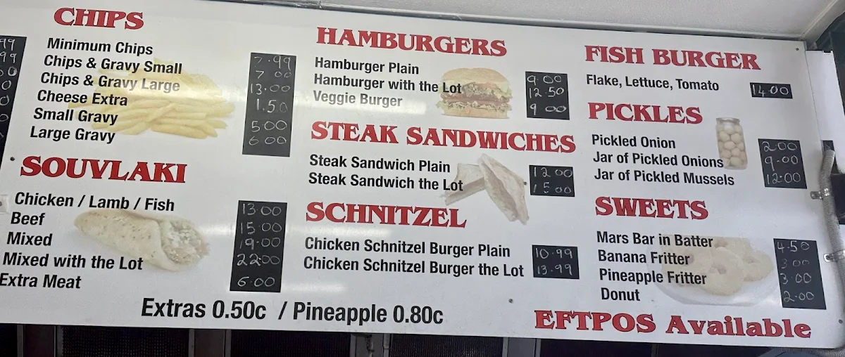 Menu, Six Ways Fish N Chips
