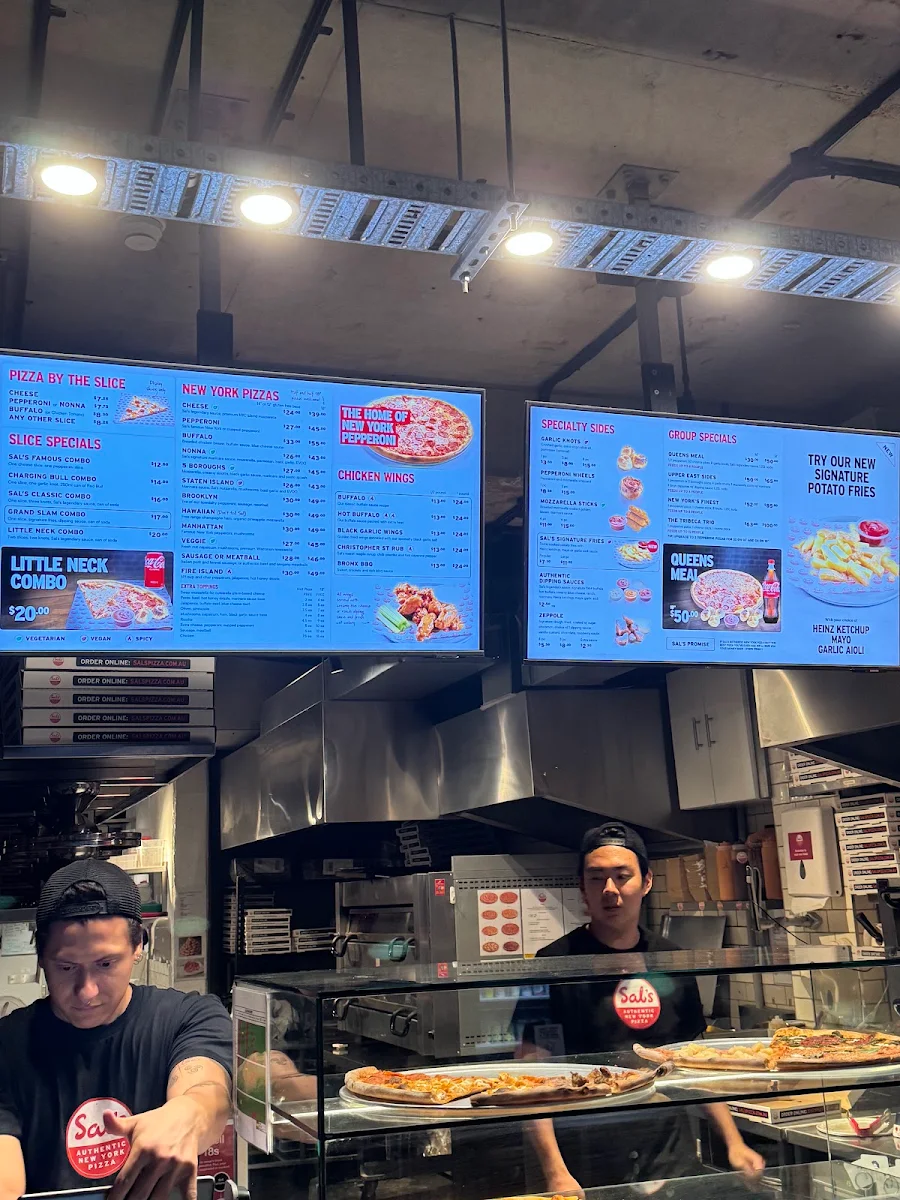 Menu, Sal's Authentic New York Pizza - Darlinghurst