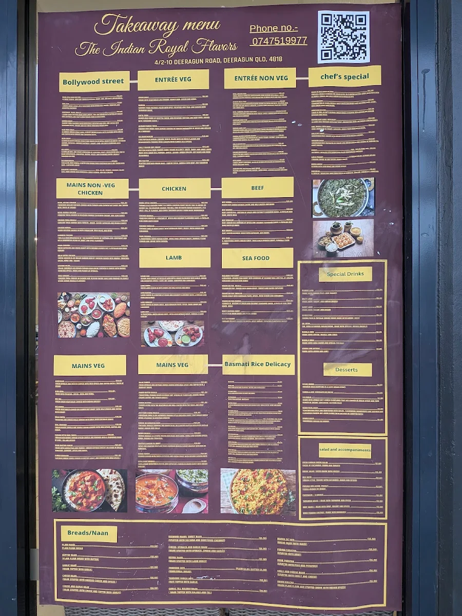 Menu, The Indian Royal Flavours - Deeragun