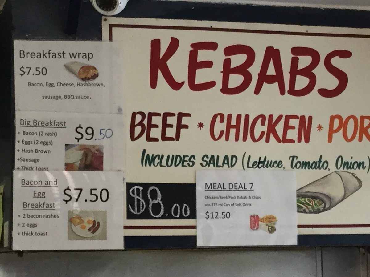 Menu, The Canteen
