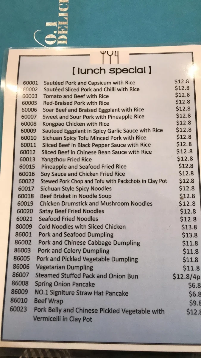 Menu, No.1 Delicious