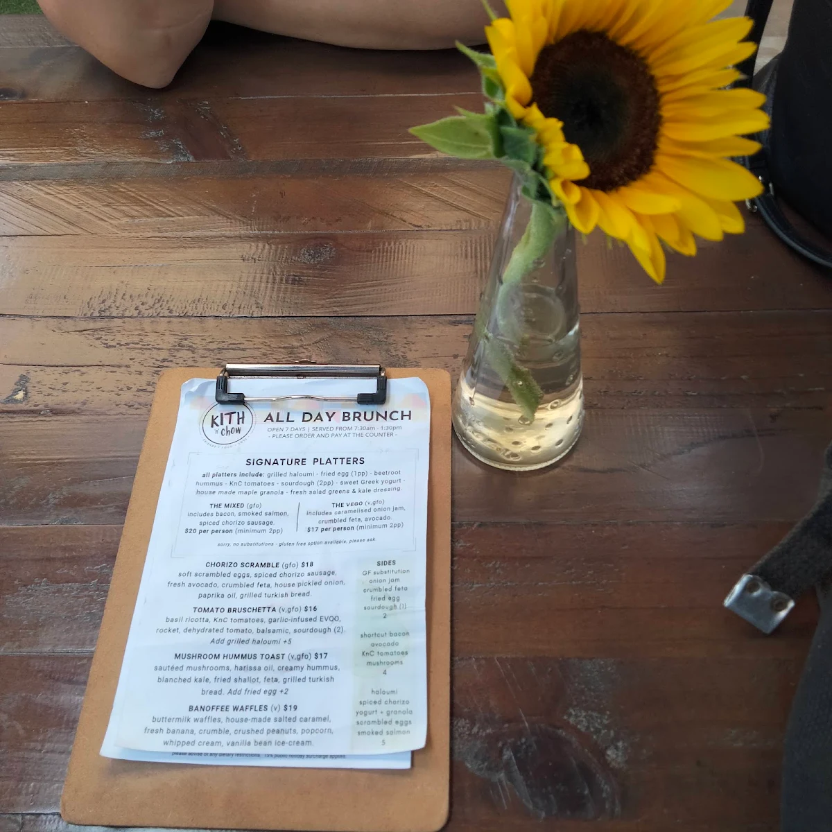 Menu, Kith 'n' Chow