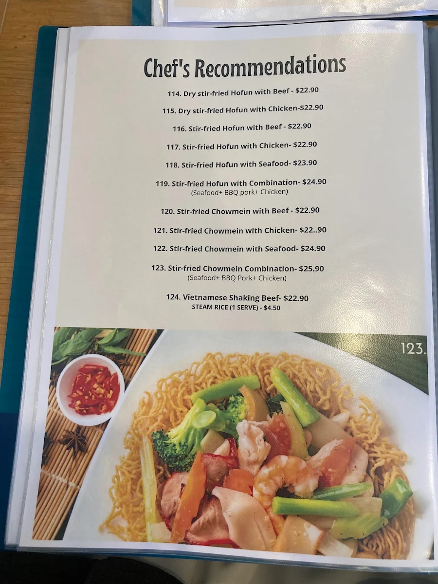 Menu, Pho Hung