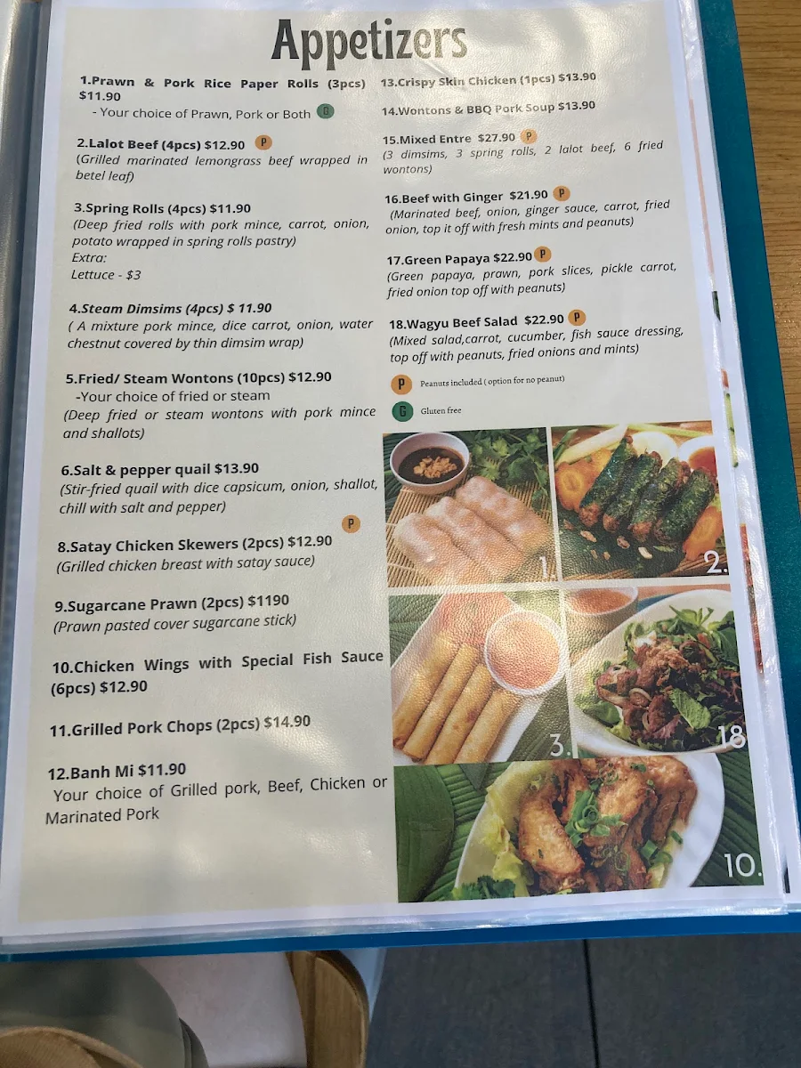Menu, Pho Hung