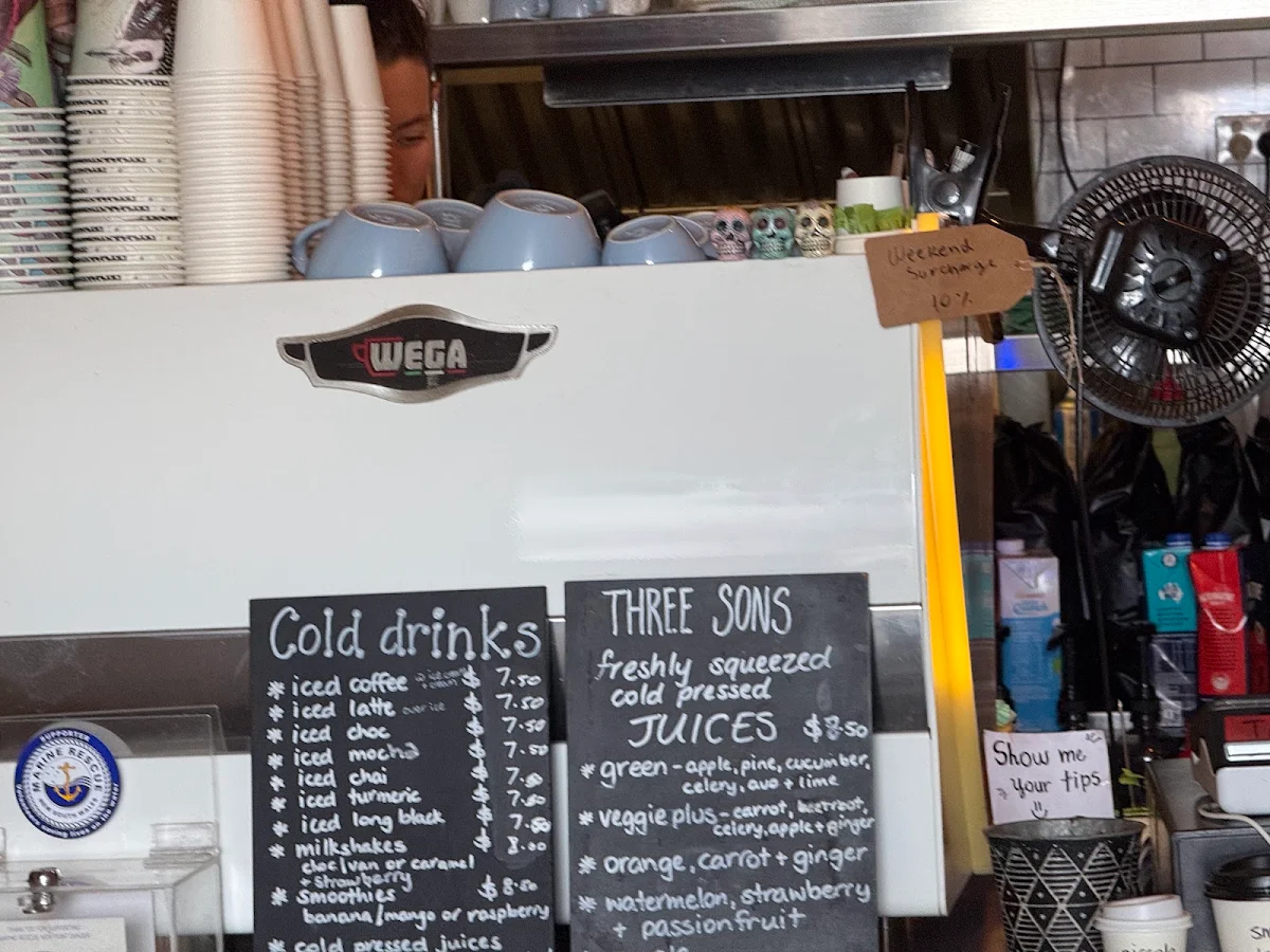 Menu, Three Sons Coffee Cartel