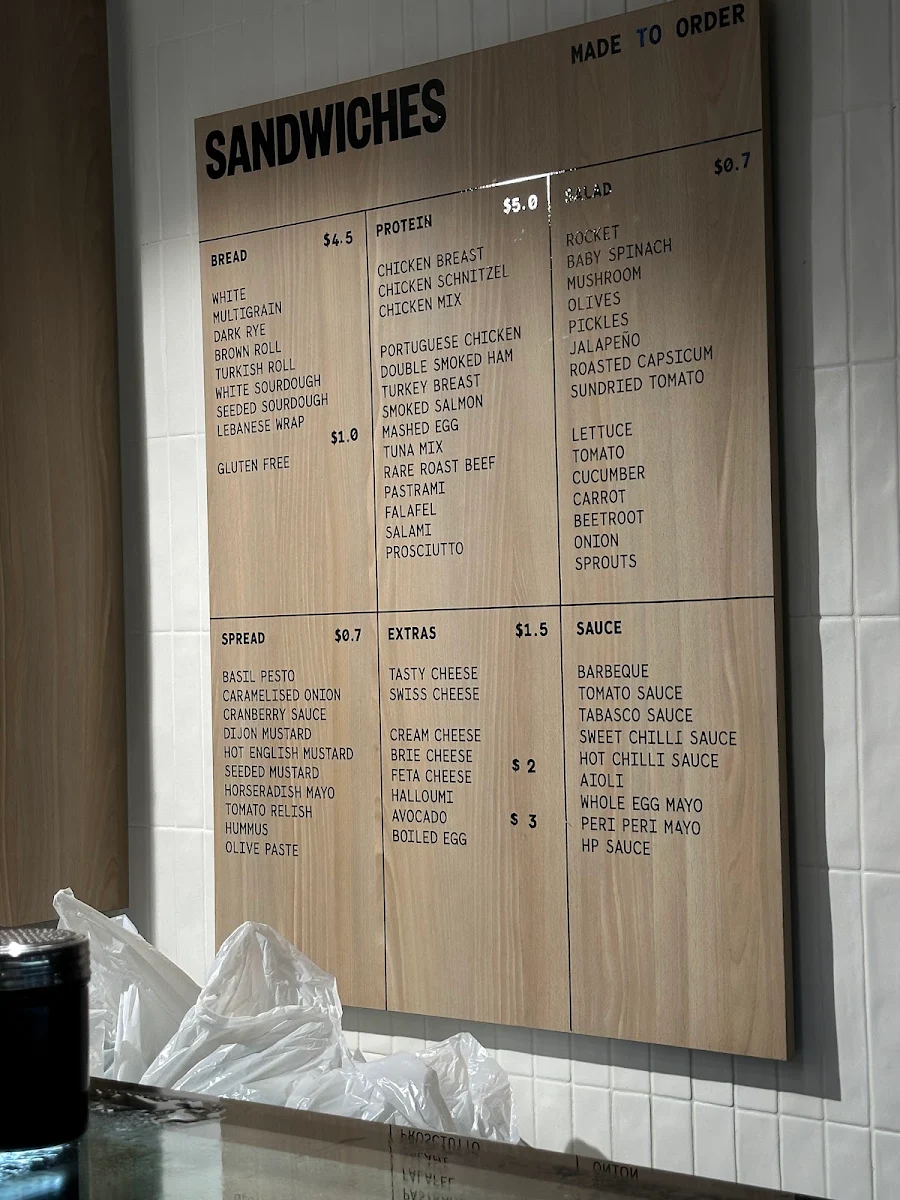 Menu, Deli Ziosa Quay Quarter - Sydney CBD Sandwich Shop & Breakfast