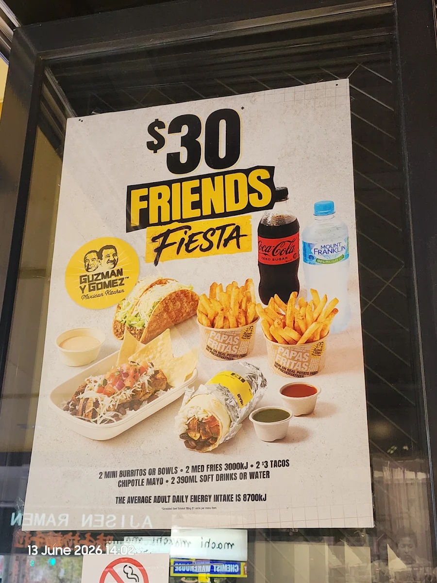 Menu, Guzman y Gomez - Gouger St