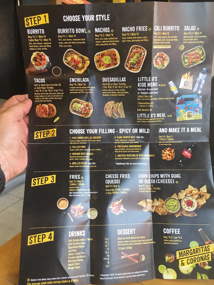 Menu, Guzman y Gomez - Gouger St