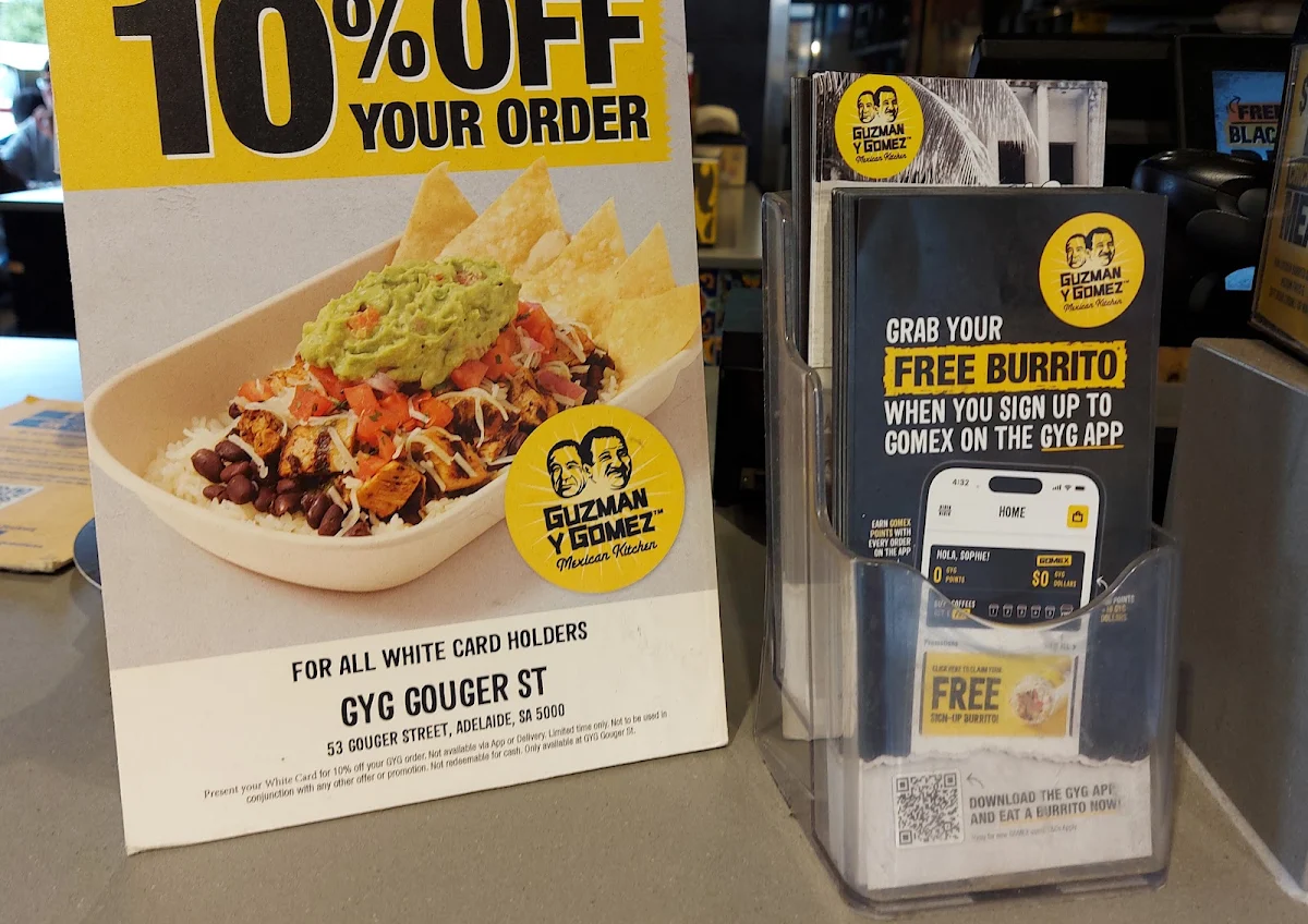 Menu, Guzman y Gomez - Gouger St