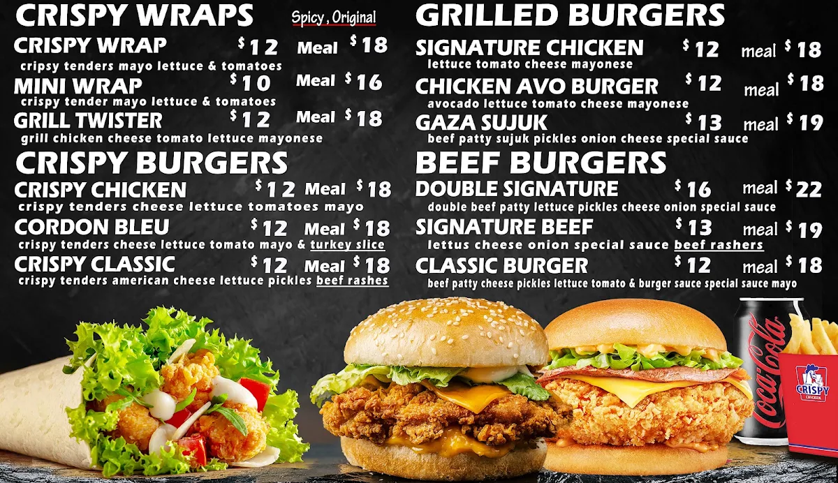 Menu, Extra Crispy - Revesby
