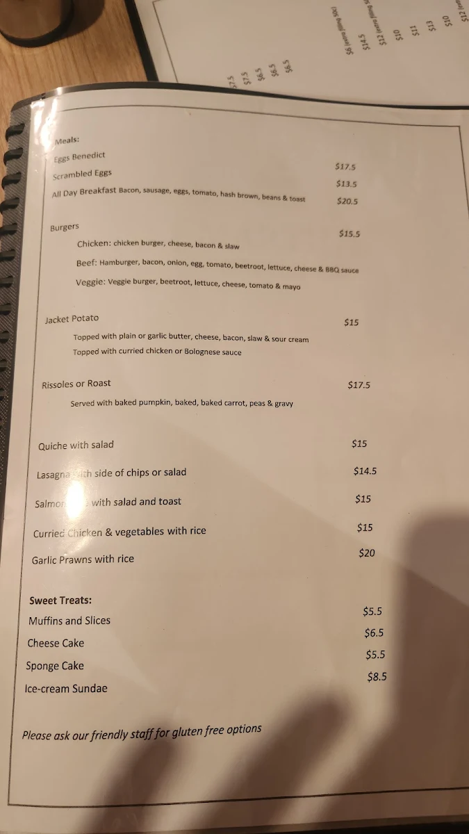 Menu, Martini Coffee Lounge