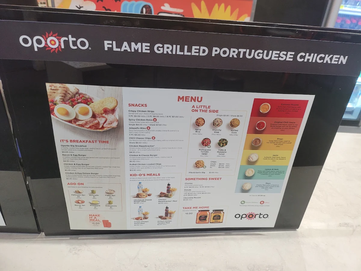 Menu, Oporto Brompton