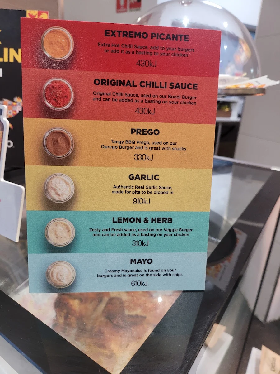 Menu, Oporto Brompton