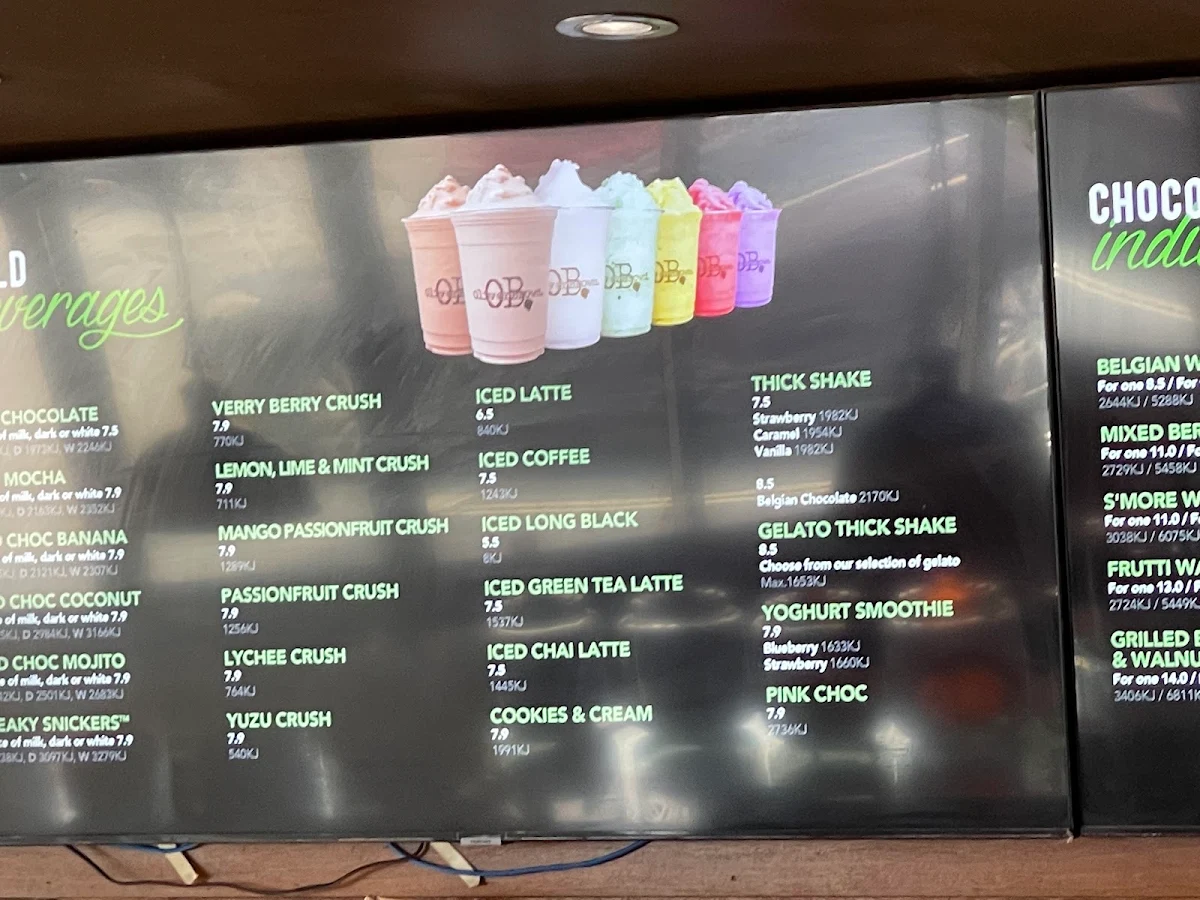 Menu, El mocha