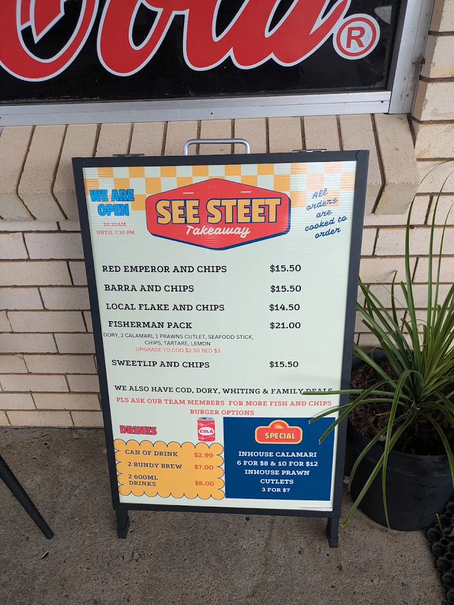 Menu, See Street Seafood Take-Aways