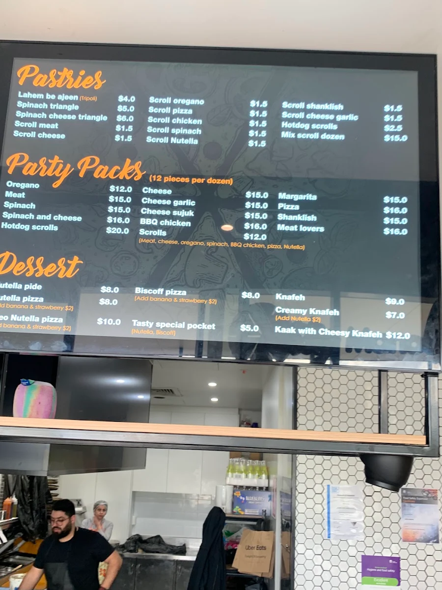 Menu, Tasty Manoush and Pizza (Eastern Creek)