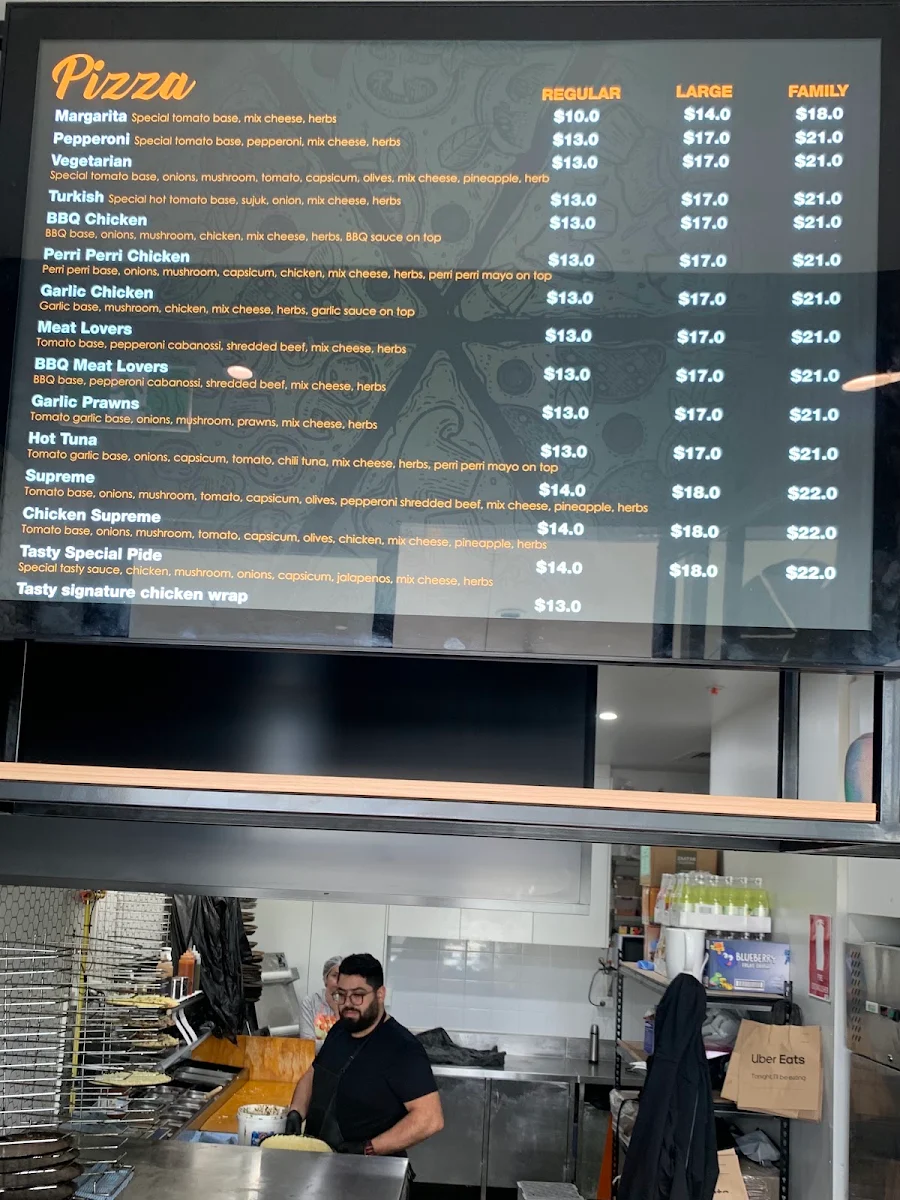 Menu, Tasty Manoush and Pizza (Eastern Creek)