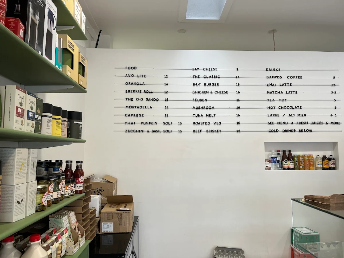Menu, Torquay Larder