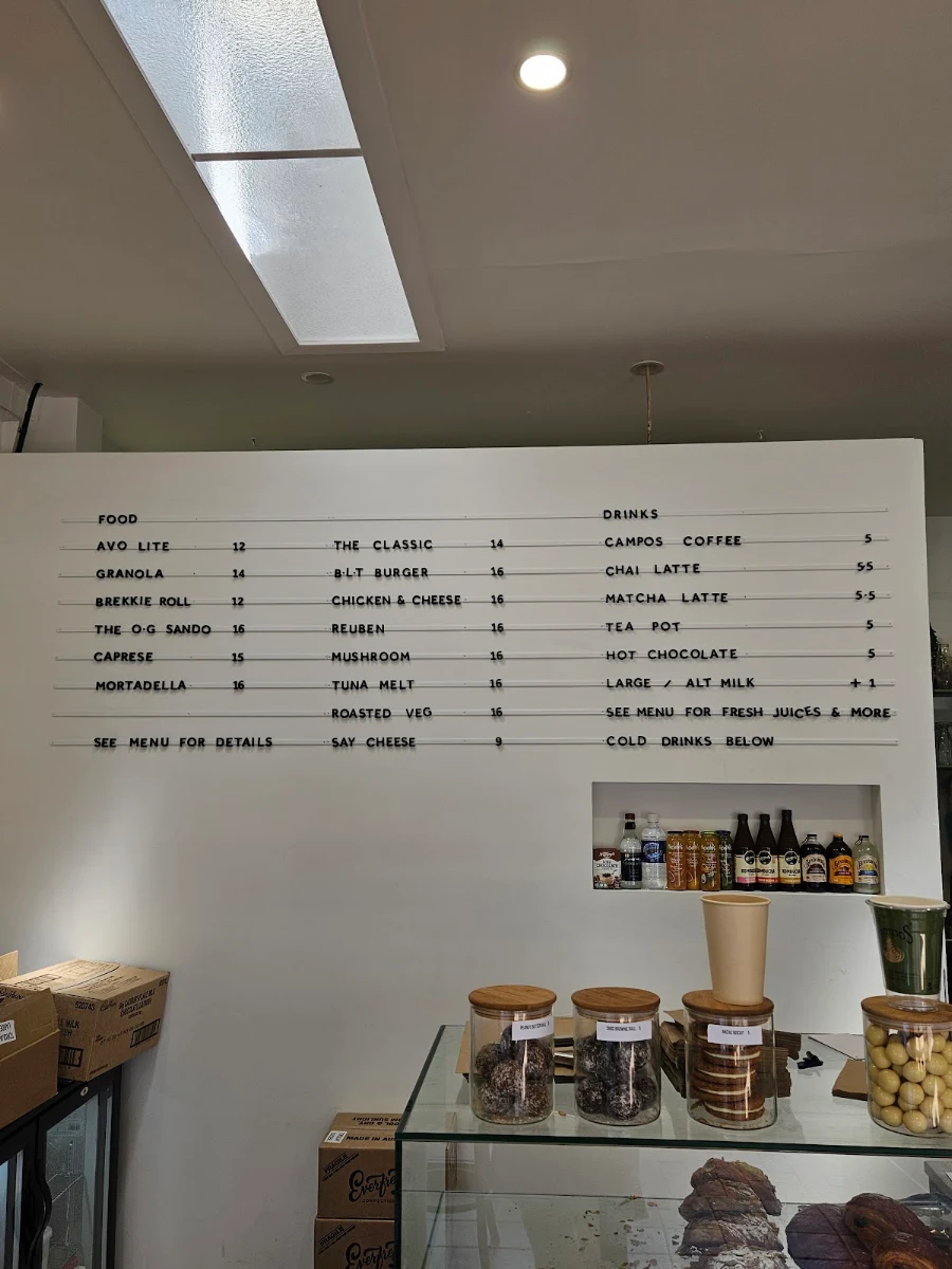 Menu, Torquay Larder
