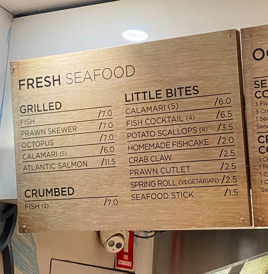 Menu, Little Fish Shoppe