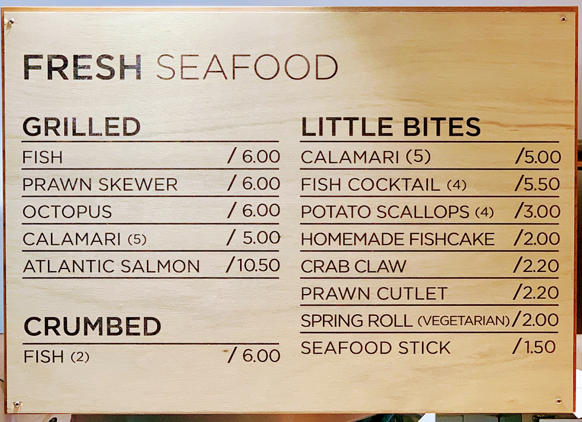 Menu, Little Fish Shoppe