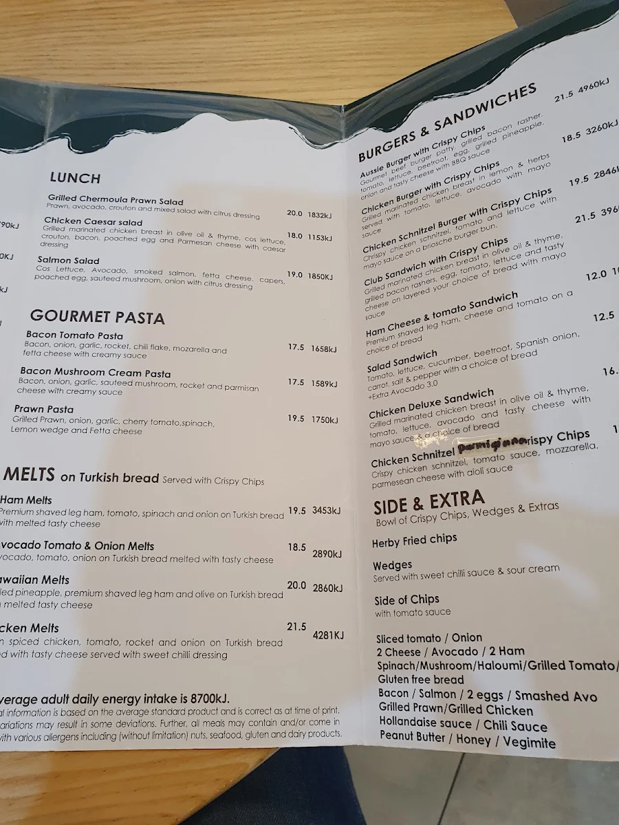 Menu, Caffe Cherry Beans